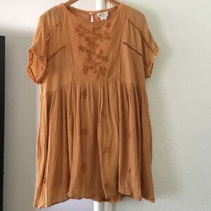 For The Republic Mustard Yellow Embroidered Maxi Dress